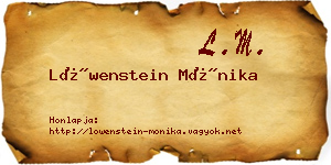 Löwenstein Mónika névjegykártya